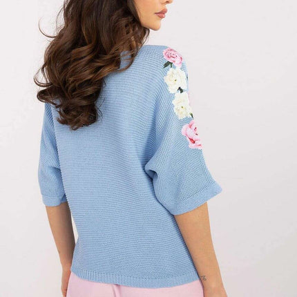 Blue Jumper Model 208522 Women Knit Sweater Soft Luxury - Très Elite