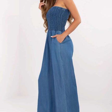 Blue Lyocell Jumpsuit Suit Model 214299 Denim Look - Très Elite