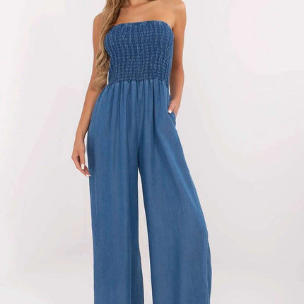 Blue Lyocell Jumpsuit Suit Model 214299 Denim Look - Très Elite