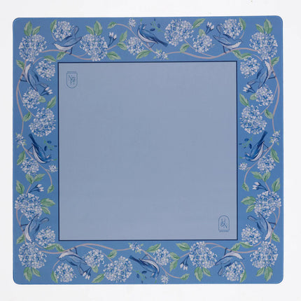 Hutch and Nook Blue Hydrangea Bird Mat - Eco-Friendly, Durable Design