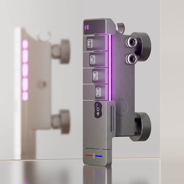 Elegant Piano Key Design Shower System with LED Lighting & Rai