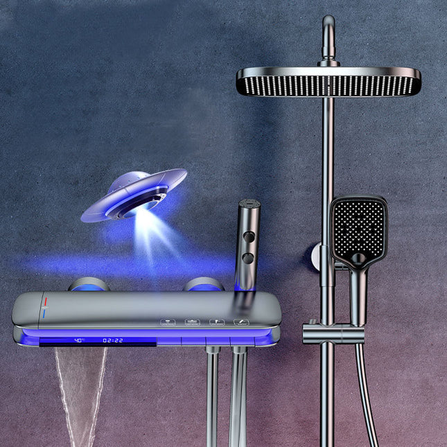 Thermostatic Shower System with LED Lighting & R
