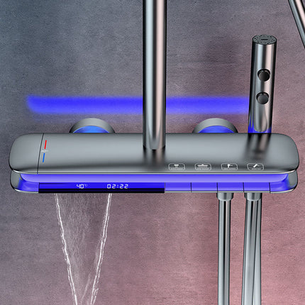 Thermostatic Shower System with LED Lighting & R