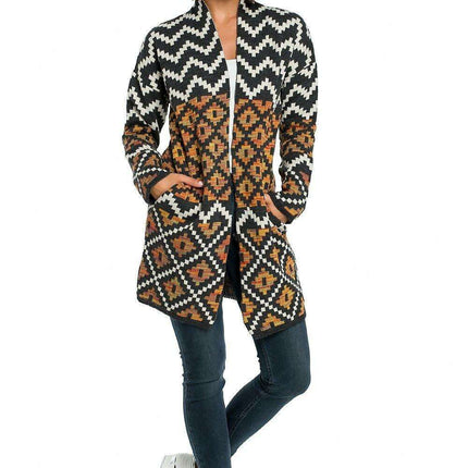 Bohemian Aztec Knit Wrap Cardigan - Très Elite