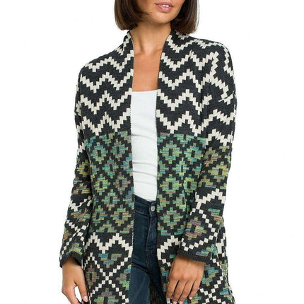 Bohemian Aztec Knit Wrap Cardigan