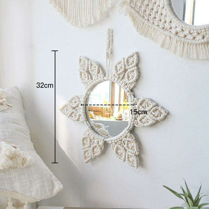 Bohemian Bliss: Artisan Cotton Tapestry with Wooden Bead Accents..