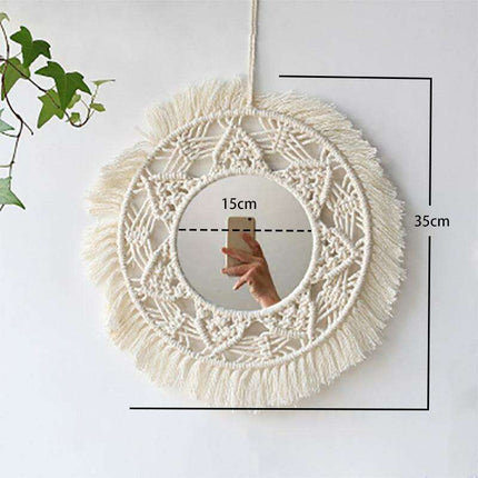 Bohemian Bliss: Artisan Cotton Tapestry with Wooden Bead Accents..