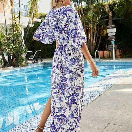Bohemian Bliss V-Neck Maxi Dress for Summer Getaways - Très Elite