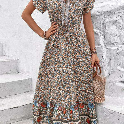 Bohemian Blossom V-Neck Summer Dress- Très Elite- Très Elite