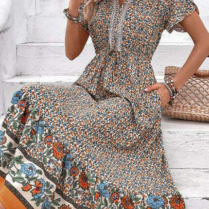 Bohemian Blossom V-Neck Summer Dress- Très Elite- Très Elite