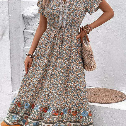Bohemian Blossom V-Neck Summer Dress- Très Elite- Très Elite