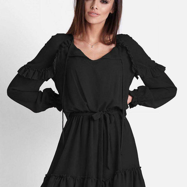 Bohemian Breeze Chiffon Midi Dress European Cocktail Dress