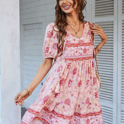 Bohemian Breeze Viscose Summer Dress for Beach Retreats - Très Elite