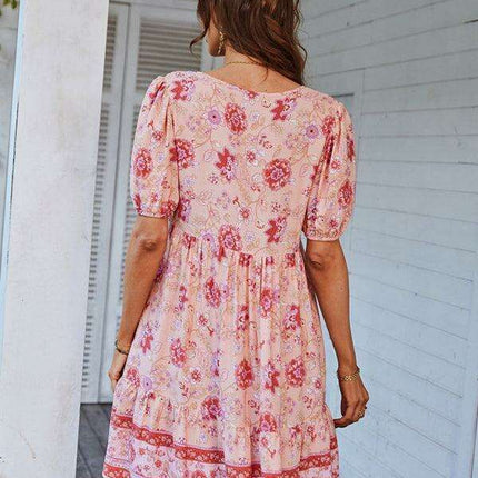 Bohemian Breeze Viscose Summer Dress for Beach Retreats - Trs Elite Blue / S Bohemian Breeze Viscose Summer Dress for Beach Retreats - Trs Elite Blue / S