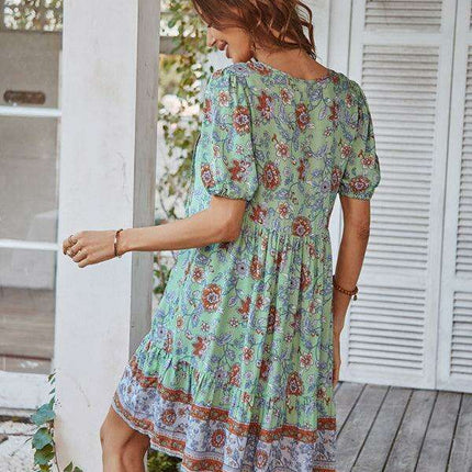 Bohemian Breeze Viscose Summer Dress for Beach Retreats - Très Elite