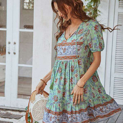 Bohemian Breeze Viscose Summer Dress for Beach Retreats - Très Elite