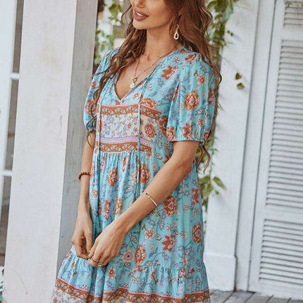 Bohemian Breeze Viscose Summer Dress for Beach Retreats - Très Elite
