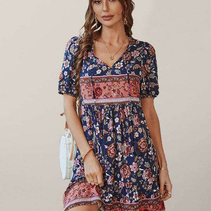 Bohemian Breeze Viscose Summer Dress for Beach Retreats