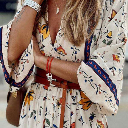 Bohemian Chic Floral Maxi Dress - Must-Have for Every Woman's Wardrobe - Très Elite