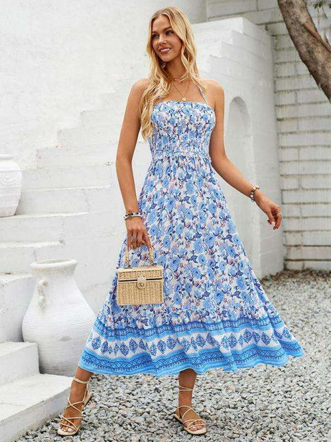 Bohemian Chic Halter Neck Maxi Dress for the Free-Spirited Fashionista