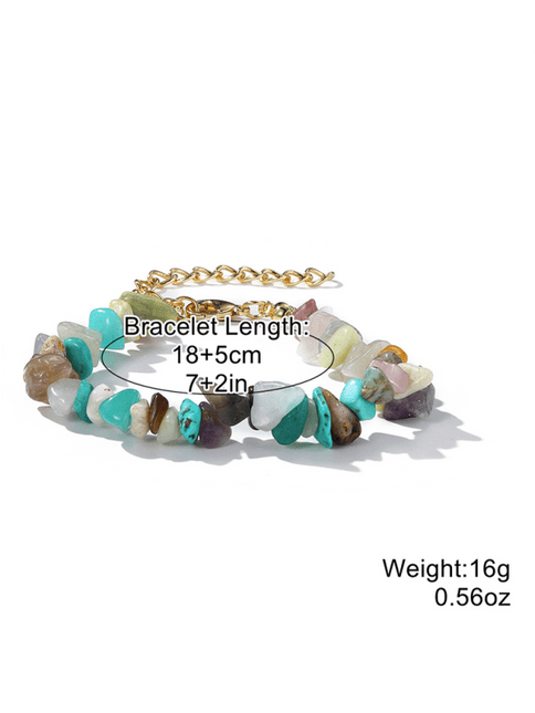 Bohemian Colorful Gravel Bracelet Natural Stone Bracelet