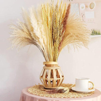 Bohemian Elegance: 70-Piece Natural Pampa Grass Bouquet Set for Home and Event Decor - Très Elite
