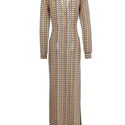 Bohemian Elegance Hollow V-neck Maxi Dress with Playful Slit for Women - Très Elite