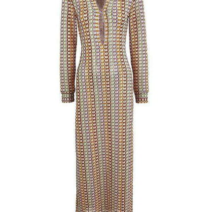 Bohemian Elegance Hollow V-neck Maxi Dress with Playful Slit for Women - Très Elite