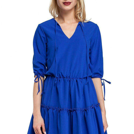 Bohemian Elegance Ruffle Midi Dress - Moe Model 85003 - Très Elite