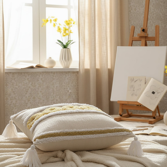 Bohemian Elegance Tassel Decorative Pillow Cover - Très Elite