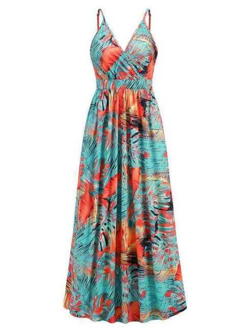 Bohemian Elegance V-Neck Maxi Dress