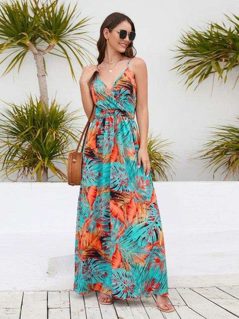 Bohemian Elegance V-Neck Maxi Dress