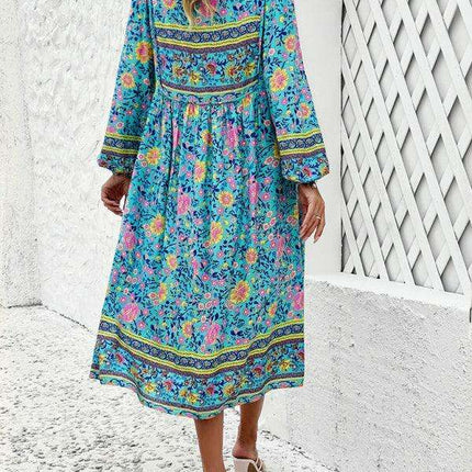 Bohemian Escape Women's Long Sleeve Resort Dress in Viscose - Très Elite