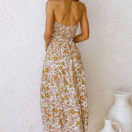 Bohemian Floral Off-Shoulder Maxi Dress - Très Elite