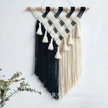 Bohemian Fringed Macrame Tapestry for Creative Home Décor