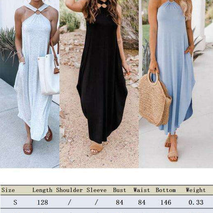 Bohemian Halter Maxi Gown - Stylish Summer Dress for Women - Très Elite