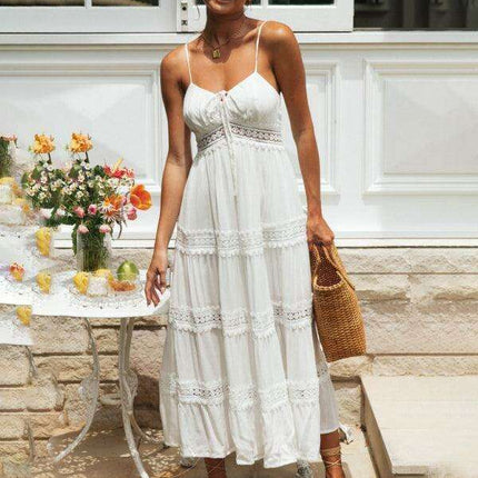 Bohemian Lace Midi Dress with Vintage Elegance - Très Elite