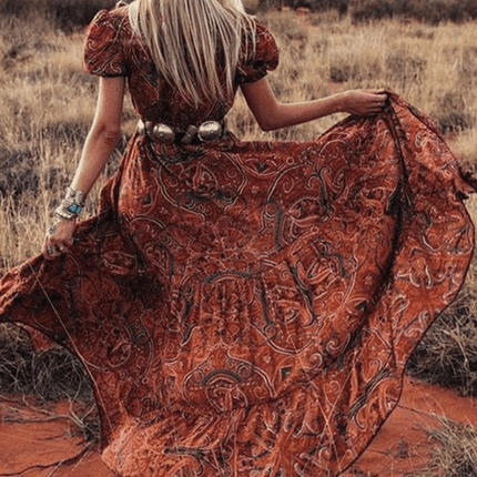 Bohemian Paisley V-Neck Summer Dress for Women - Lightweight and Breezy Design - Très Elite
