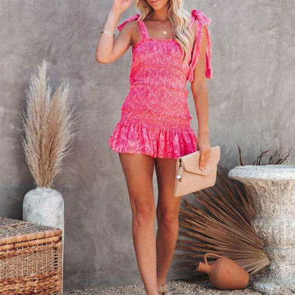 Bohemian Style Ruffled Dress with Off-Shoulder Sleeves - Très Elite
