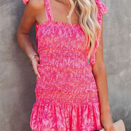 Bohemian Style Ruffled Dress with Off-Shoulder Sleeves - Très Elite