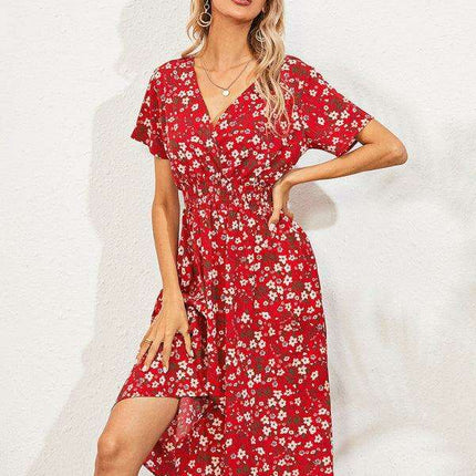 Bohemian Summer Square Neck Dress - Lightweight and Trendy - Très Elite
