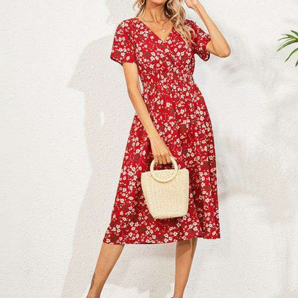 Bohemian Summer Square Neck Dress - Lightweight and Trendy - Très Elite