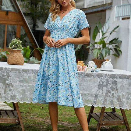 Bohemian Summer Square Neck Dress - Lightweight and Trendy - Très Elite