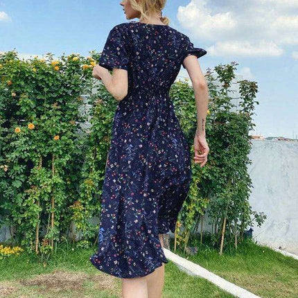 Bohemian Summer Square Neck Dress - Lightweight and Trendy - Très Elite