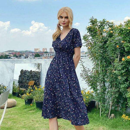 Bohemian Summer Square Neck Dress - Lightweight and Trendy - Très Elite