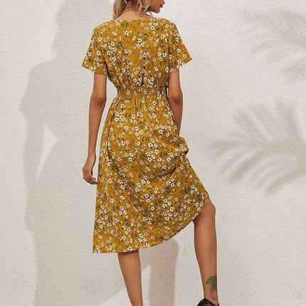 Bohemian Summer Square Neck Dress - Lightweight and Trendy - Très Elite