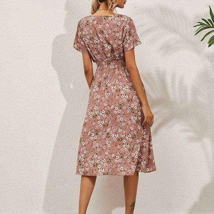 Bohemian Summer Square Neck Dress - Lightweight and Trendy - Très Elite