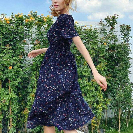 Bohemian Summer Square Neck Dress - Lightweight and Trendy