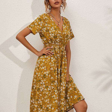 Bohemian Summer Square Neck Dress - Lightweight and Trendy