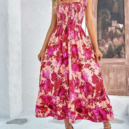 Bohemian Summer Vibes Sleeveless Maxi Dress - Women's Trendy Print Fashion - Très Elite